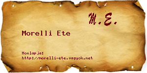 Morelli Ete névjegykártya